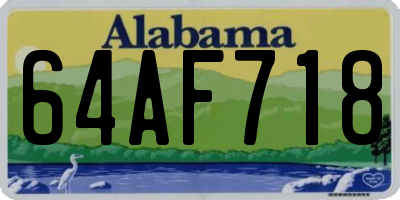 AL license plate 64AF718