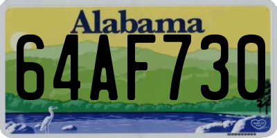 AL license plate 64AF730