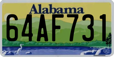 AL license plate 64AF731