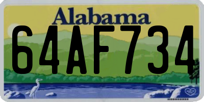 AL license plate 64AF734