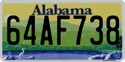 AL license plate 64AF738