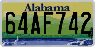 AL license plate 64AF742