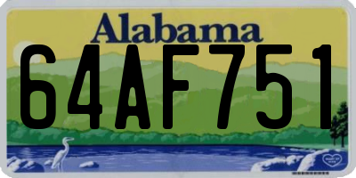 AL license plate 64AF751