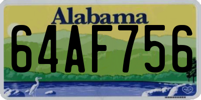 AL license plate 64AF756