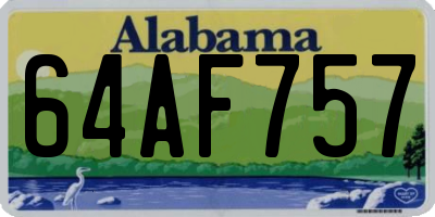 AL license plate 64AF757