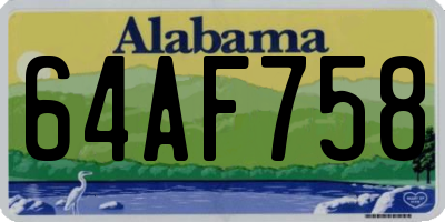 AL license plate 64AF758
