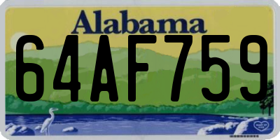 AL license plate 64AF759