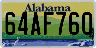 AL license plate 64AF760