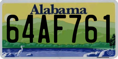AL license plate 64AF761