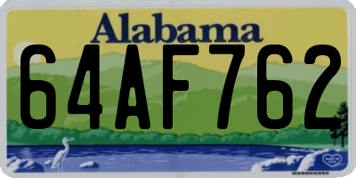 AL license plate 64AF762