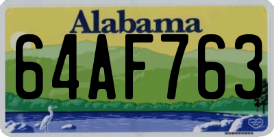 AL license plate 64AF763