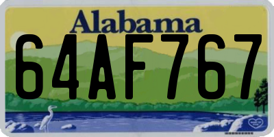 AL license plate 64AF767