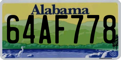 AL license plate 64AF778