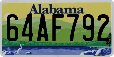 AL license plate 64AF792