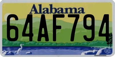 AL license plate 64AF794