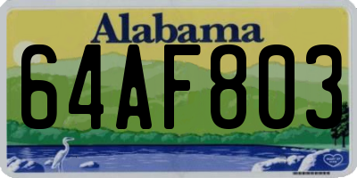 AL license plate 64AF803