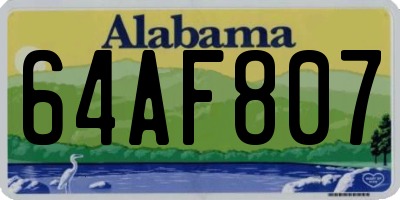 AL license plate 64AF807