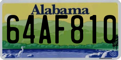 AL license plate 64AF810