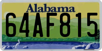 AL license plate 64AF815