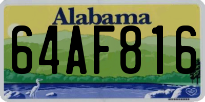 AL license plate 64AF816