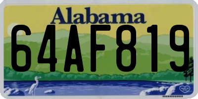 AL license plate 64AF819