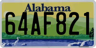 AL license plate 64AF821