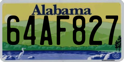 AL license plate 64AF827