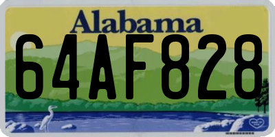 AL license plate 64AF828