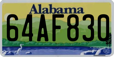 AL license plate 64AF830