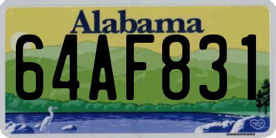 AL license plate 64AF831