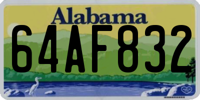AL license plate 64AF832