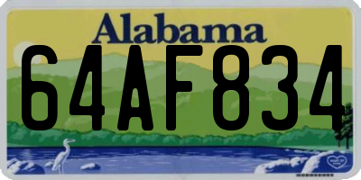 AL license plate 64AF834