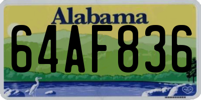 AL license plate 64AF836