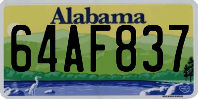 AL license plate 64AF837