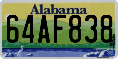 AL license plate 64AF838