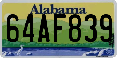 AL license plate 64AF839