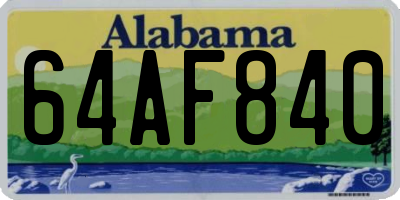 AL license plate 64AF840