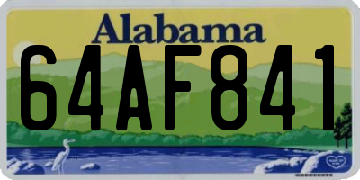 AL license plate 64AF841