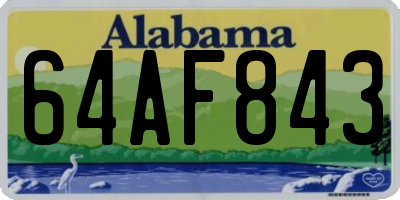 AL license plate 64AF843