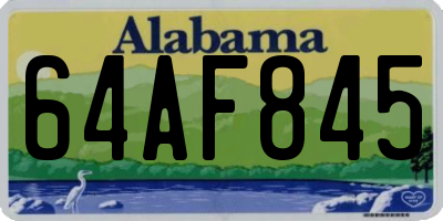 AL license plate 64AF845