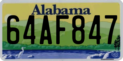 AL license plate 64AF847