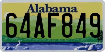 AL license plate 64AF849