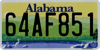 AL license plate 64AF851