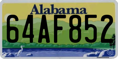 AL license plate 64AF852