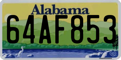 AL license plate 64AF853