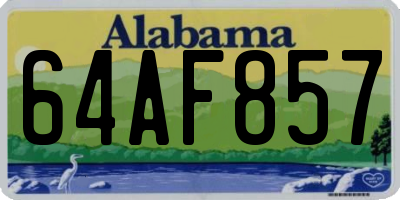 AL license plate 64AF857