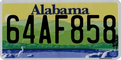 AL license plate 64AF858