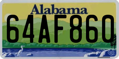 AL license plate 64AF860
