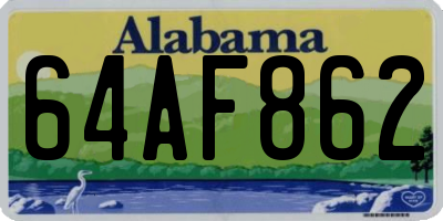 AL license plate 64AF862