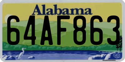 AL license plate 64AF863